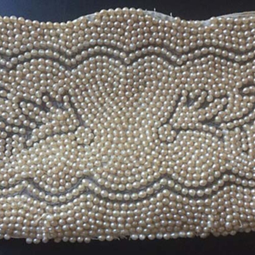Vintage Beaded White Dressy Clutch Bag Purse by Le Jule